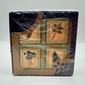 Pimpernel Herbs of Provence Coasters Set of 6 Tan New Botanical Made in England